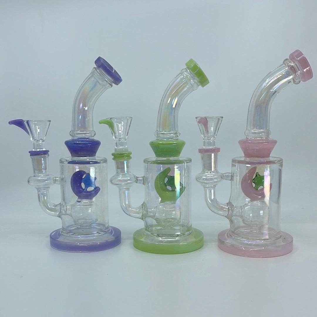 8" Slime Moon insert bent dab rig - WP181 - RK Quality Glass