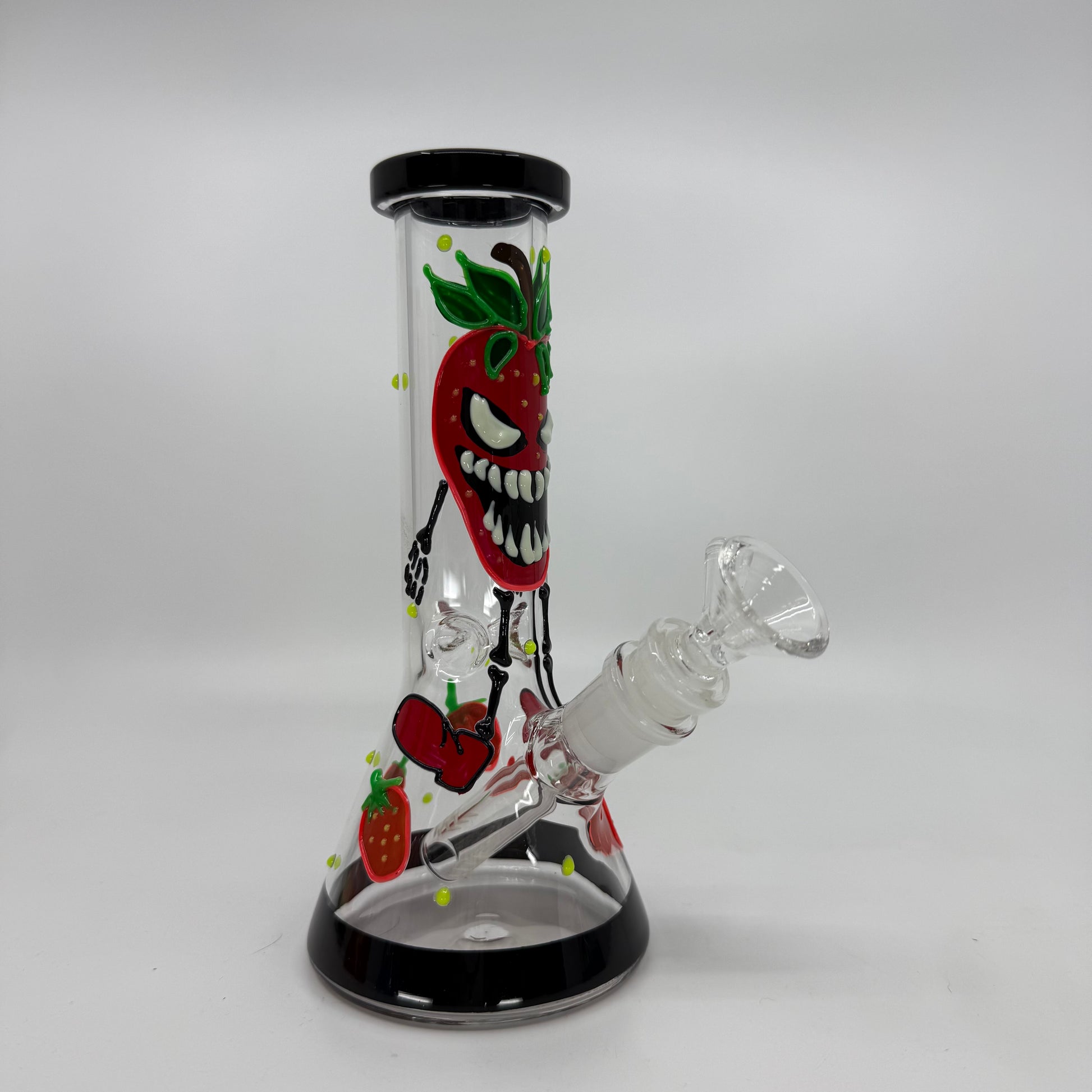 8" Glow In Dark Multi Design Becker Bong with 3D ART - WP272 - RK Quality Glass