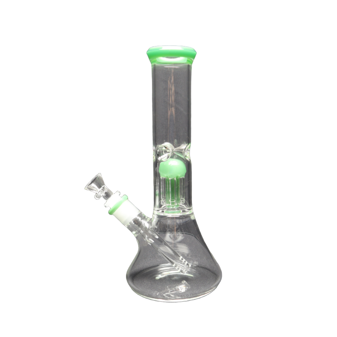 10 Inch Tree Perc Bong with Mint Accents - WP106 - RK Quality Glass