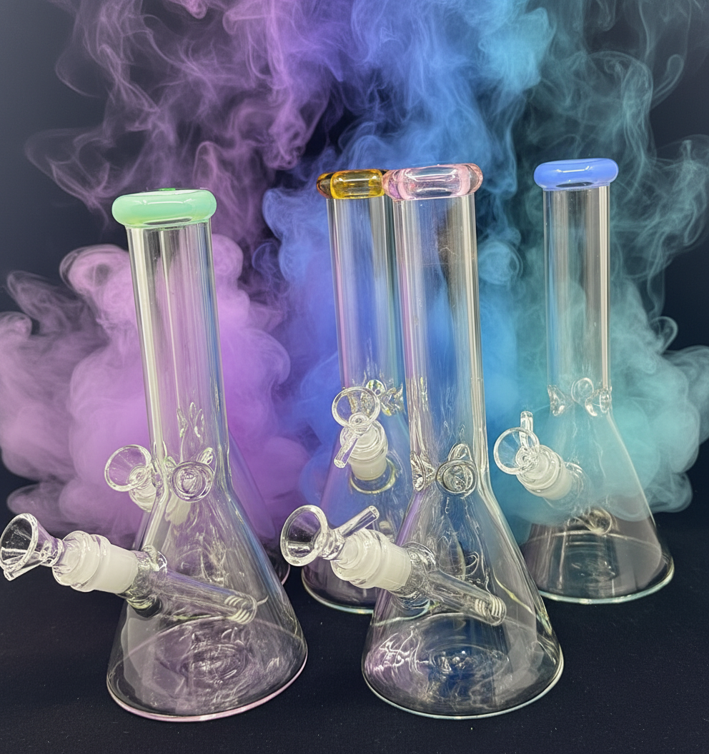10” Color Mouth Clear Becker Bong