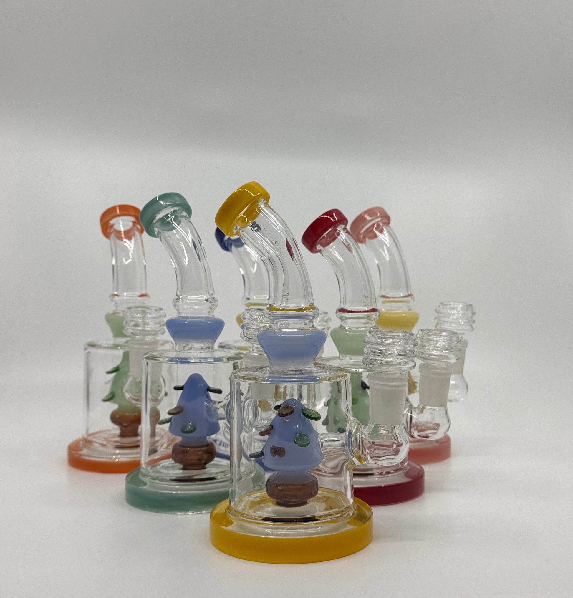 7” shower head bent dab rig - WP229 - RK Quality Glass