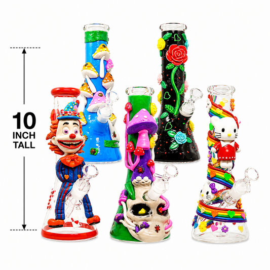 10 Inch Glow In The Dark Heady Beaker Bong Wholesale RK Quality Glass