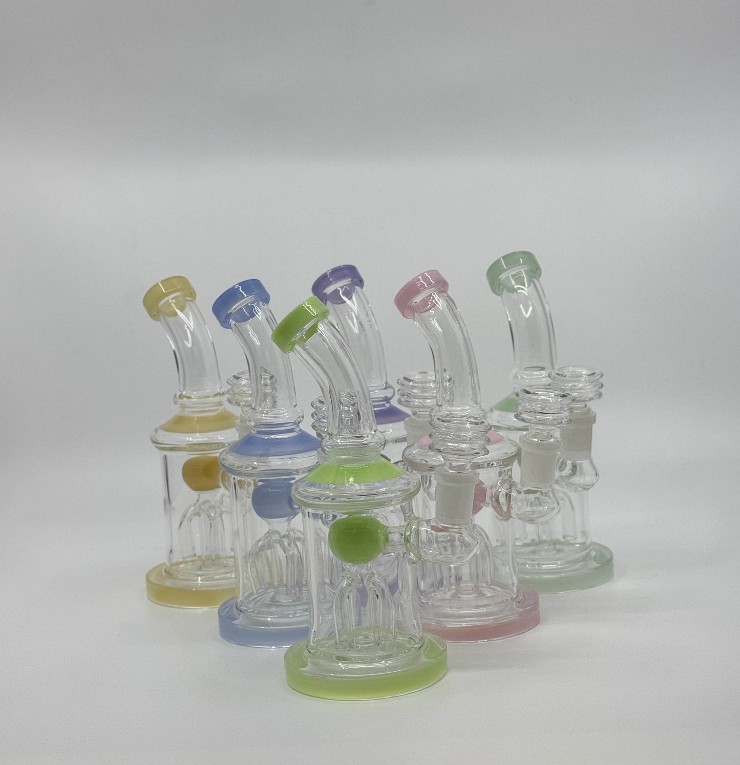 7” tree perc bent dab rig - WP231 - RK Quality Glass