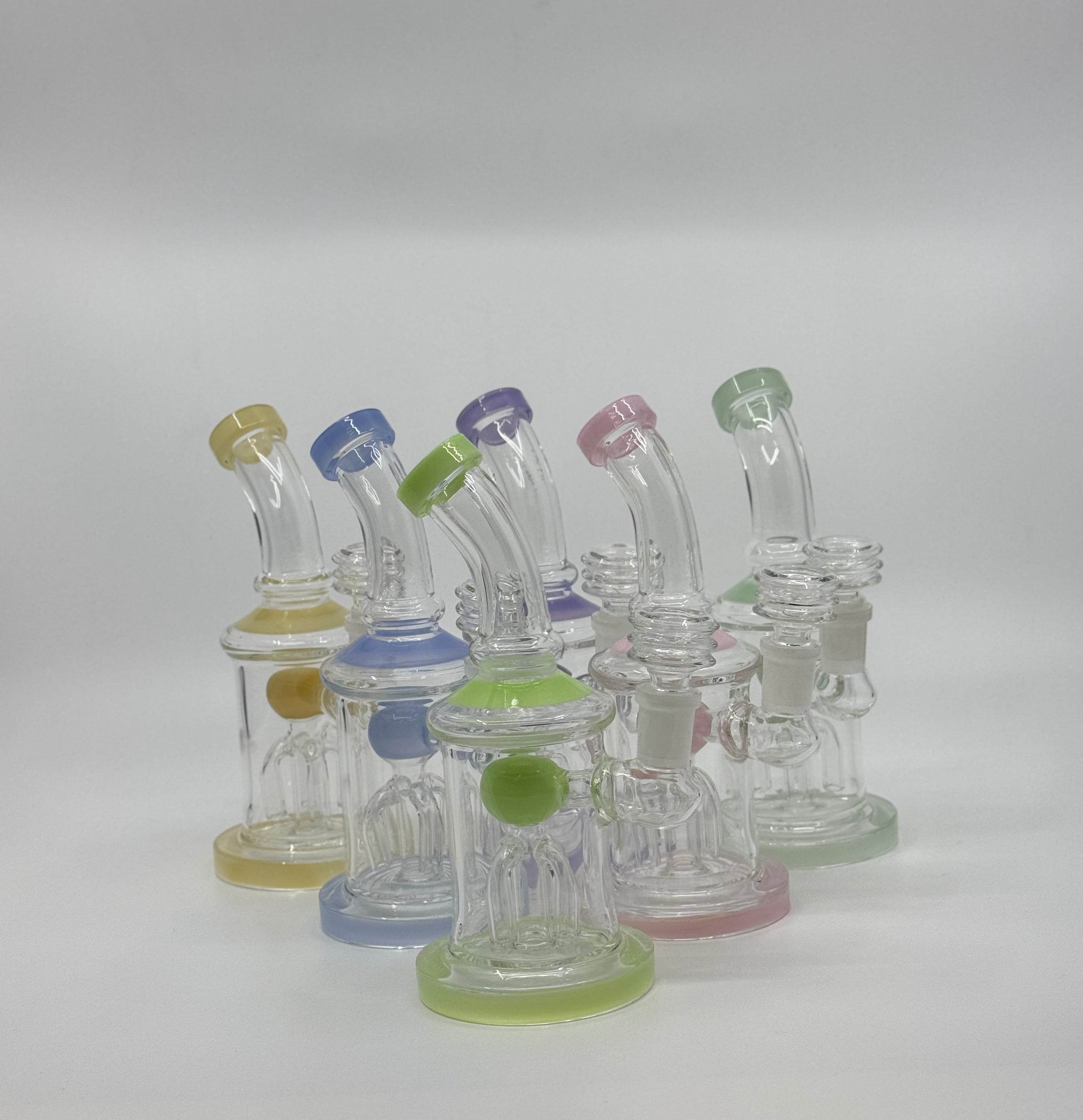 7” tree perc bent dab rig - WP231 - RK Quality Glass