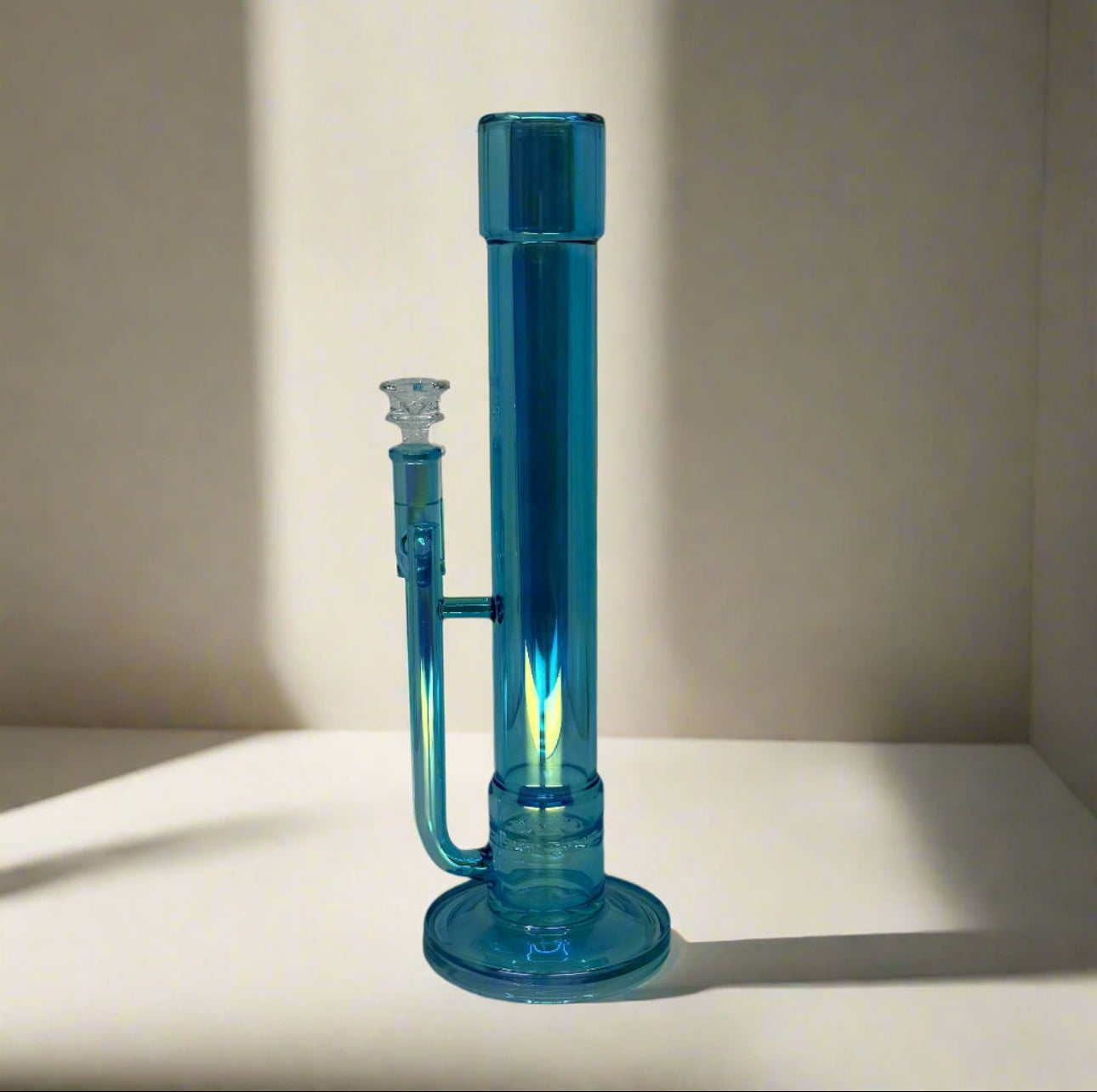 14" Metallic Double Tube In-line Straight Bong