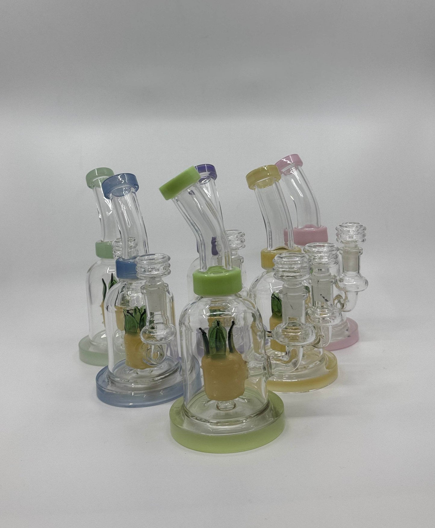 7” pineapple insert bent dab rig - WP233 - RK Quality Glass