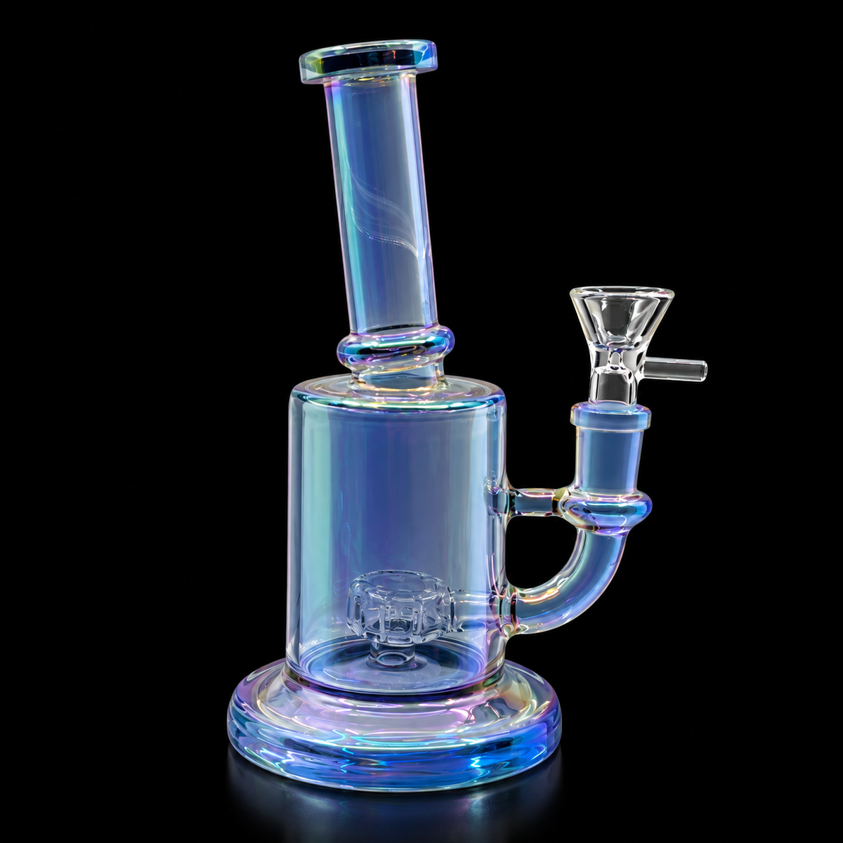 Iridescent Glass Dab Rig with Showerhead Percolator