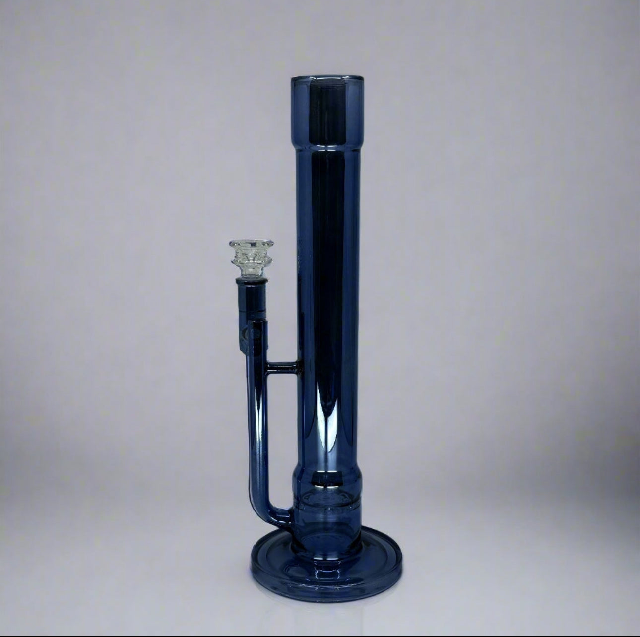 14" Metallic Double Tube In-line Straight Bong