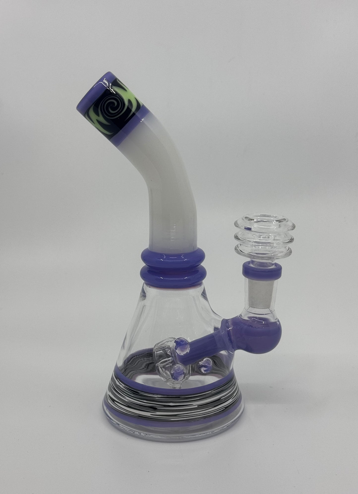 7" shower head bent neck color tube dab rig