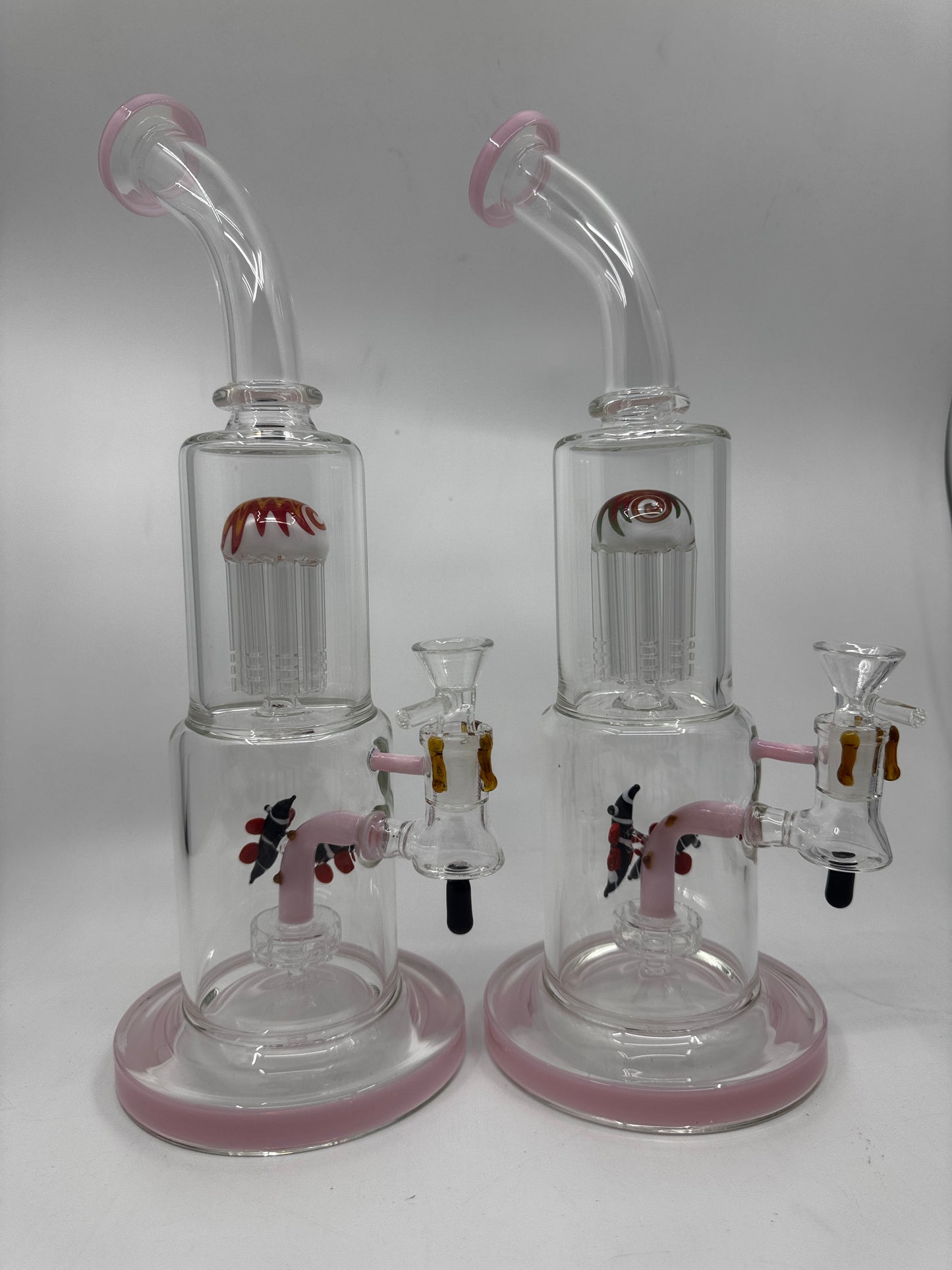 12 Inch honey bee tree perc bent dab rig