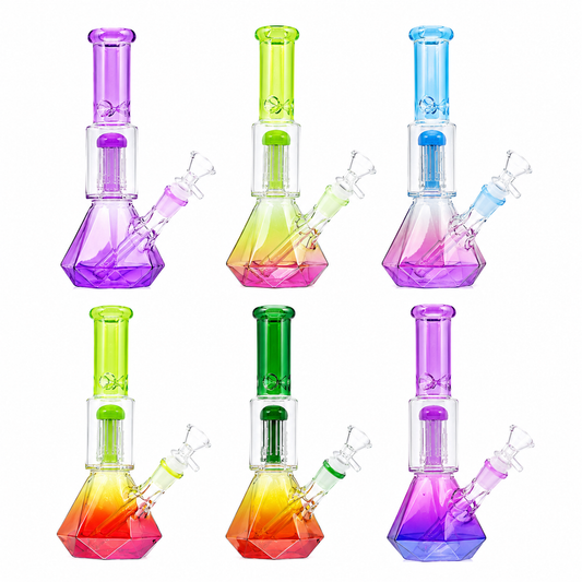 10 INCH MULTI COLOR TREE PERC BEAKER BONG