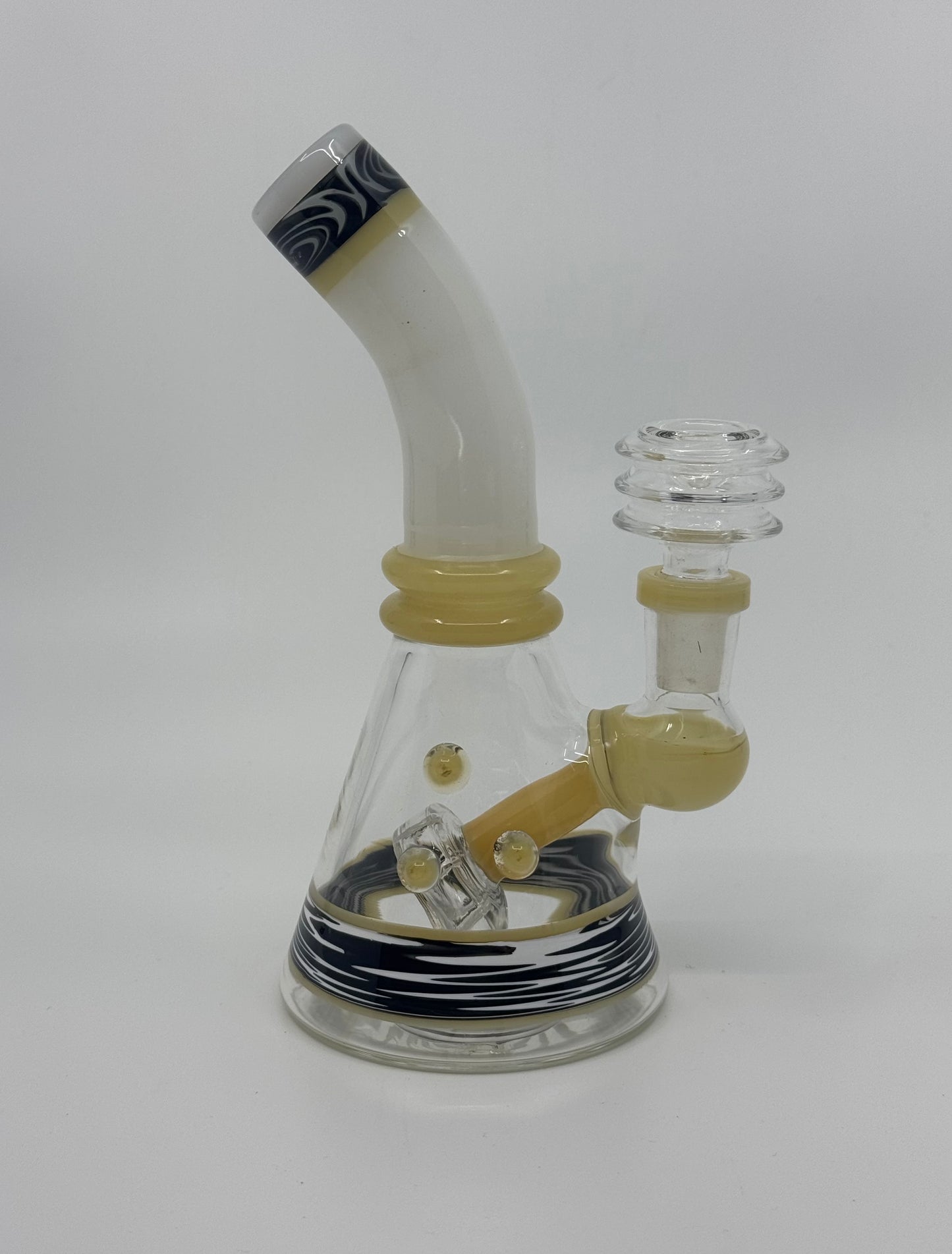 7" shower head bent neck color tube dab rig