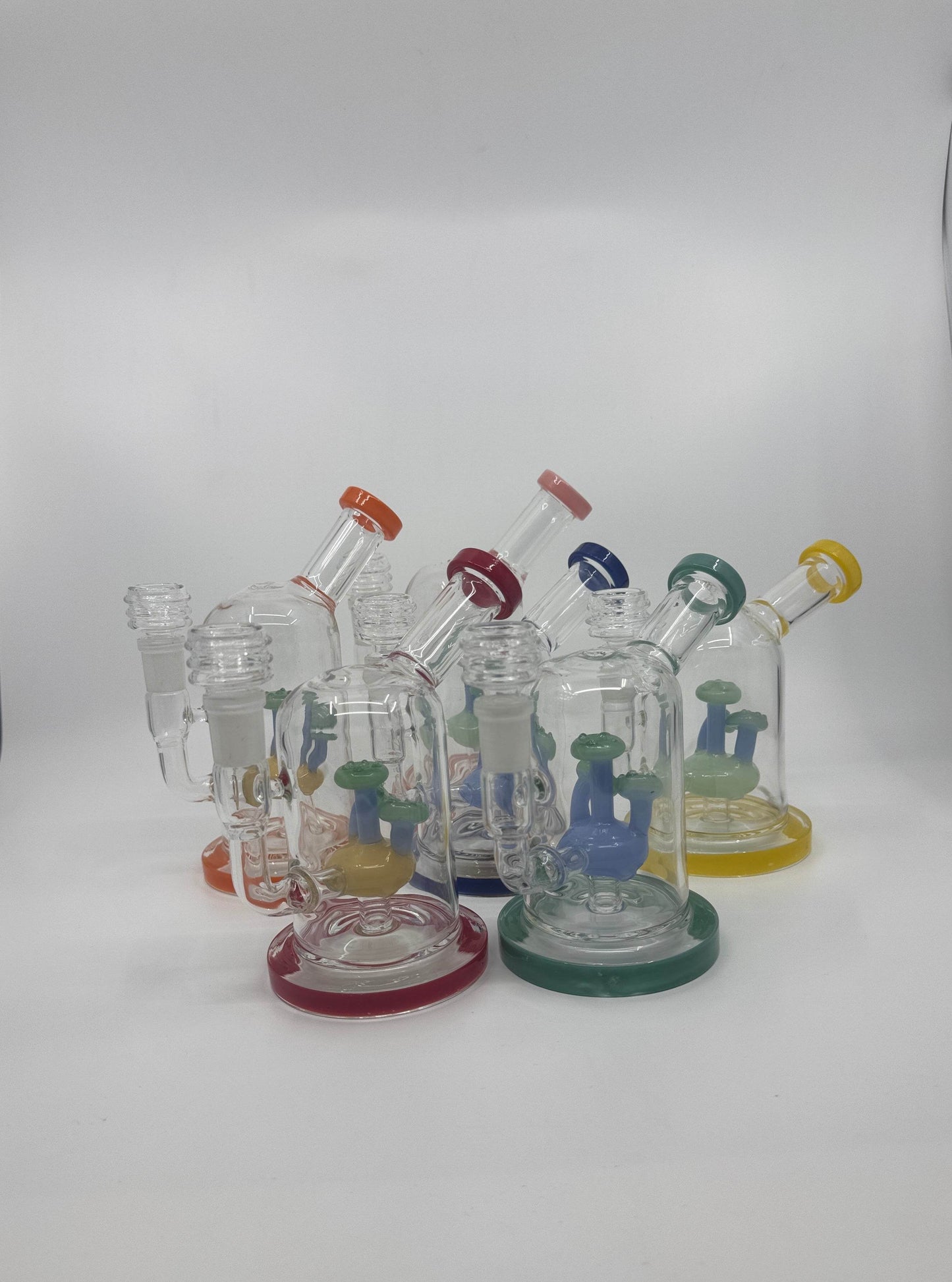 7” mushroom inserts side carb dab rig - WP246 - RK Quality Glass