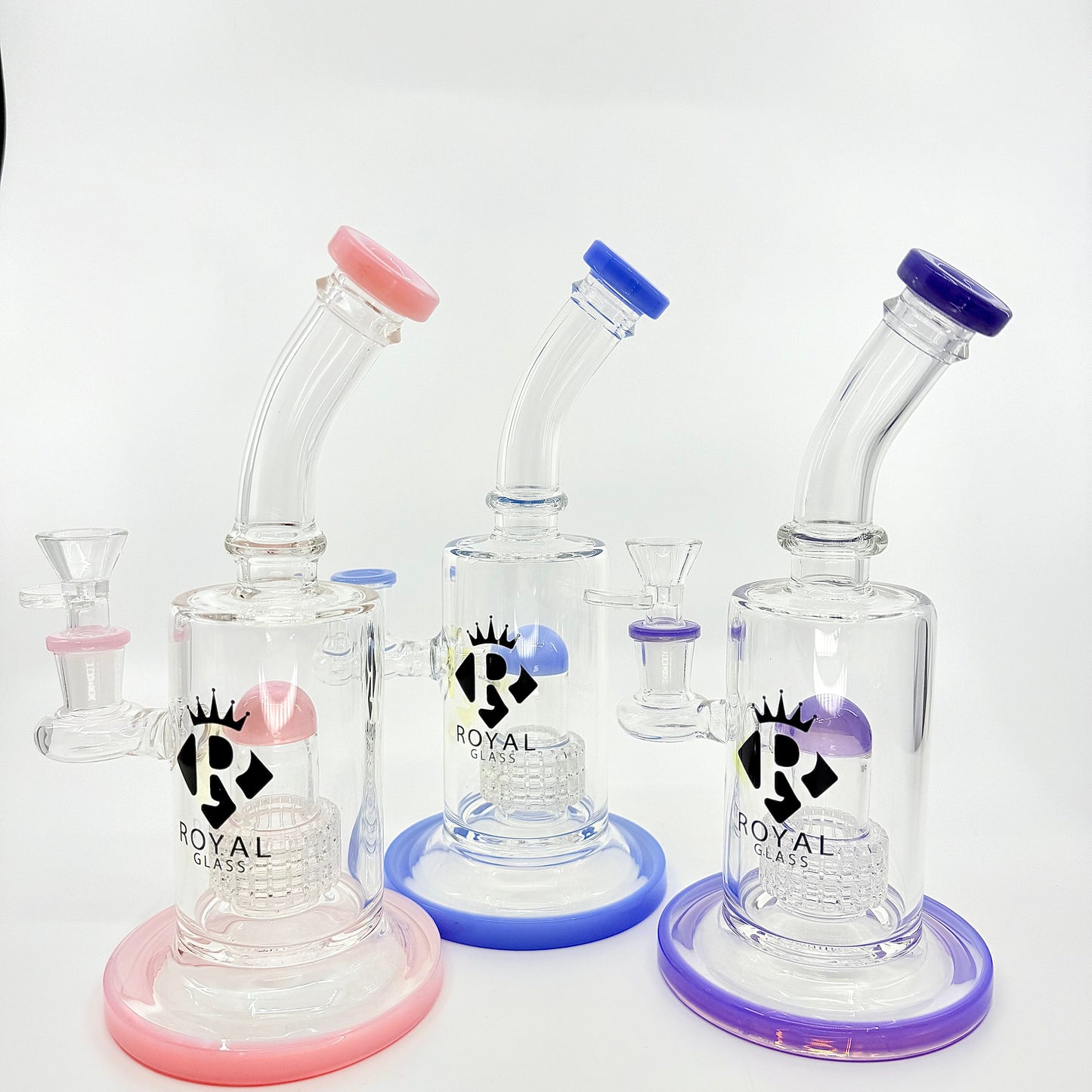 8" Swiss perc dab rig by Royal glass - WP241 - RK Quality Glass