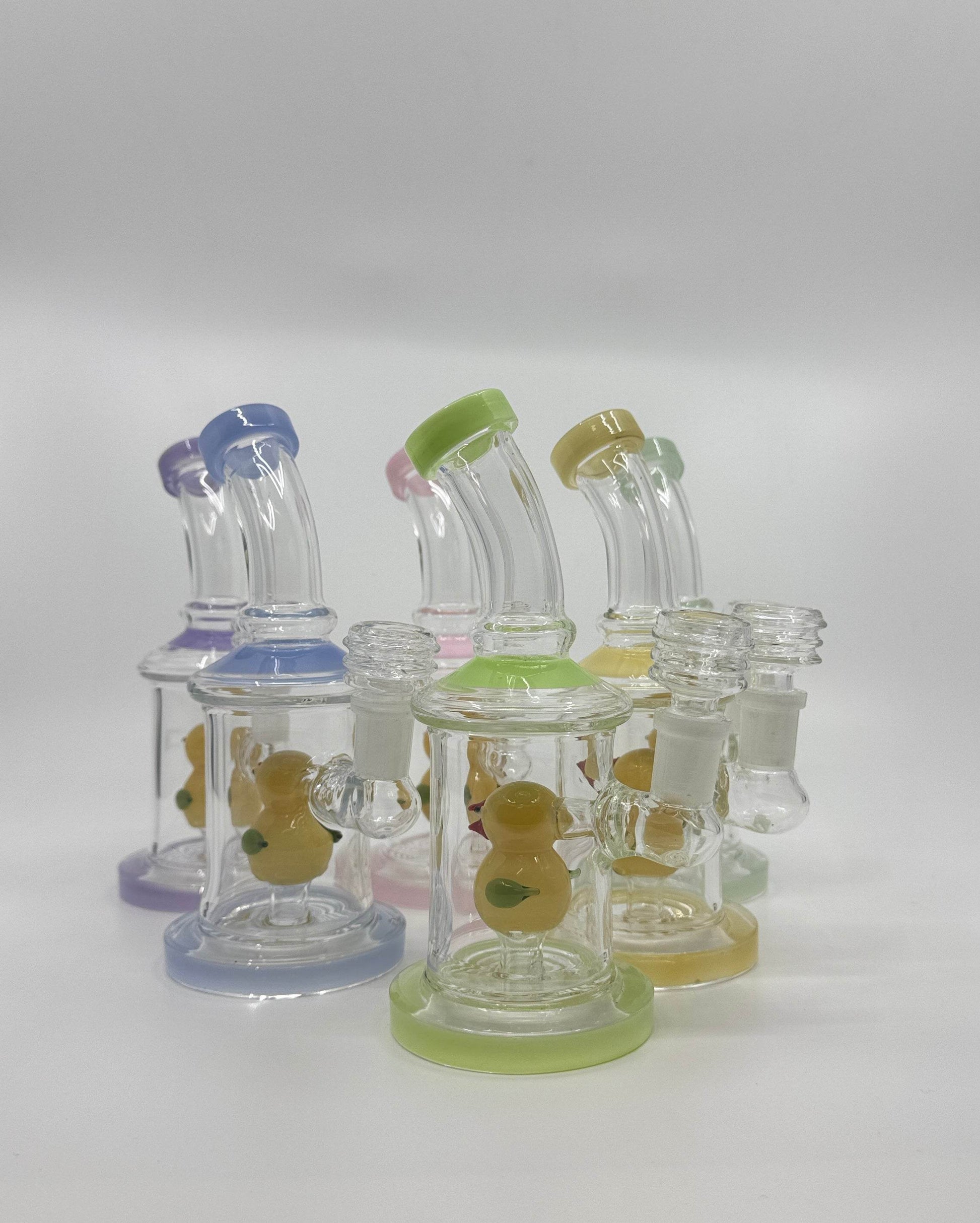 7” bird insert shower head bent dab rig - WP230 - RK Quality Glass