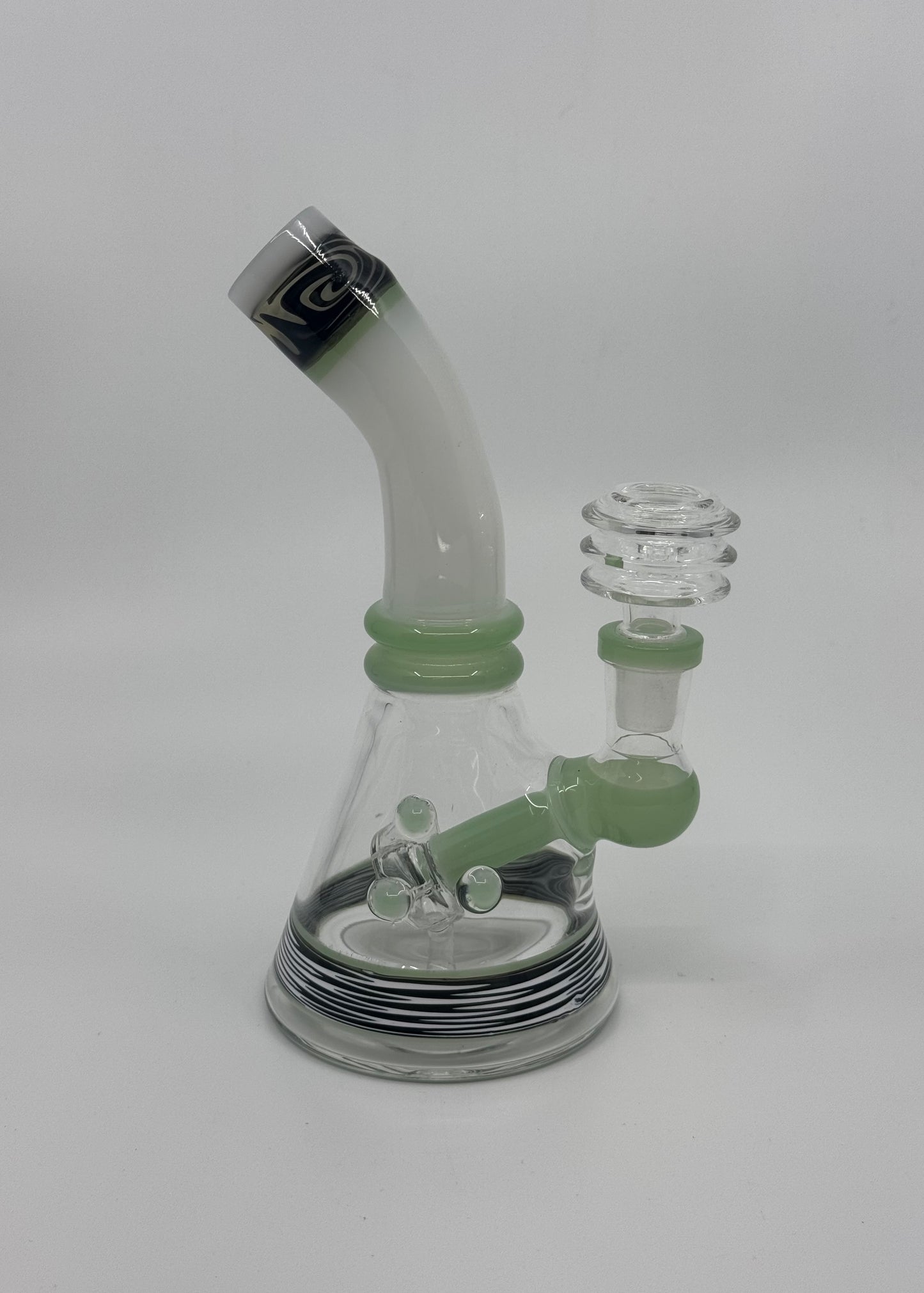 7" shower head bent neck color tube dab rig