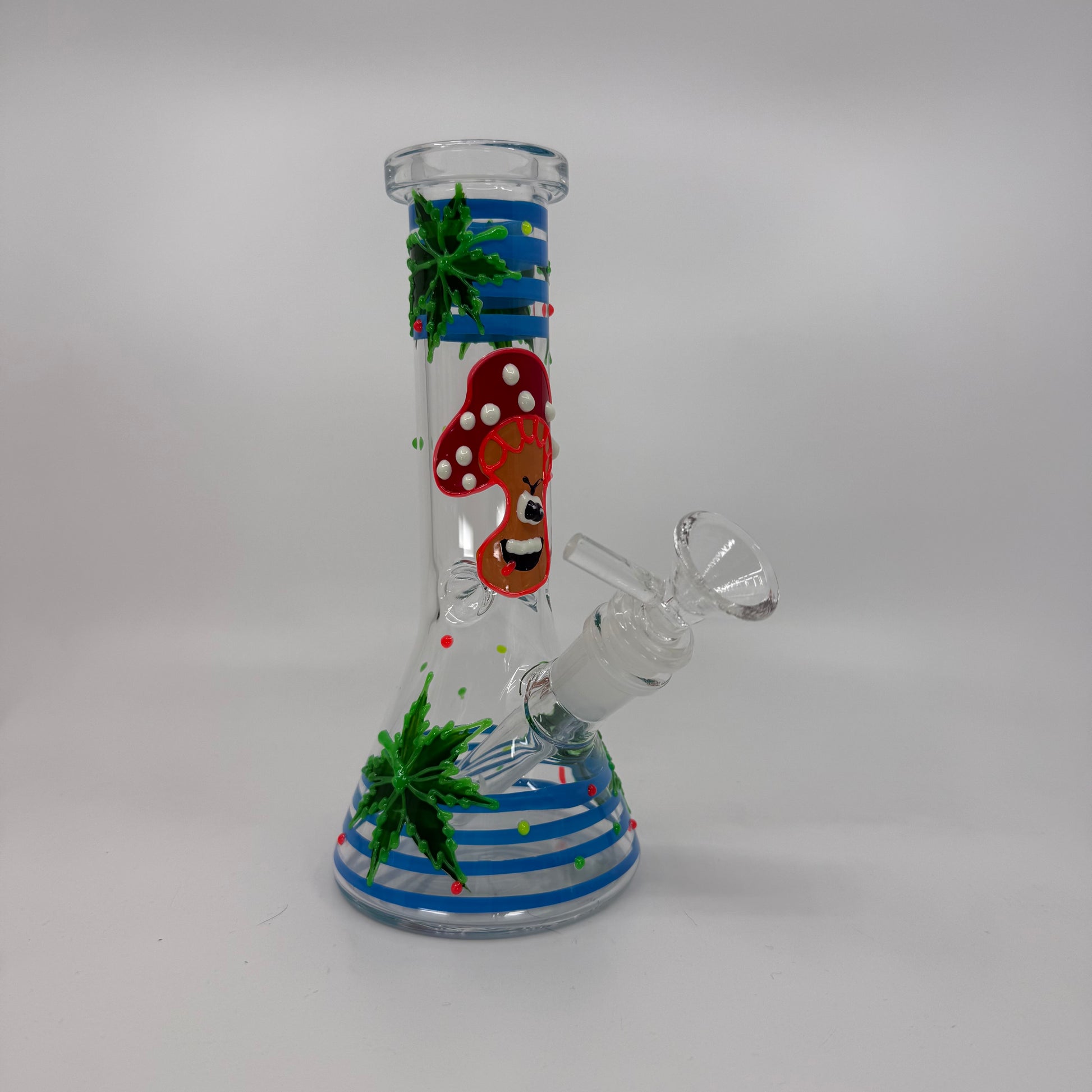 8" Glow In Dark Multi Design Becker Bong with 3D ART - WP272 - RK Quality Glass