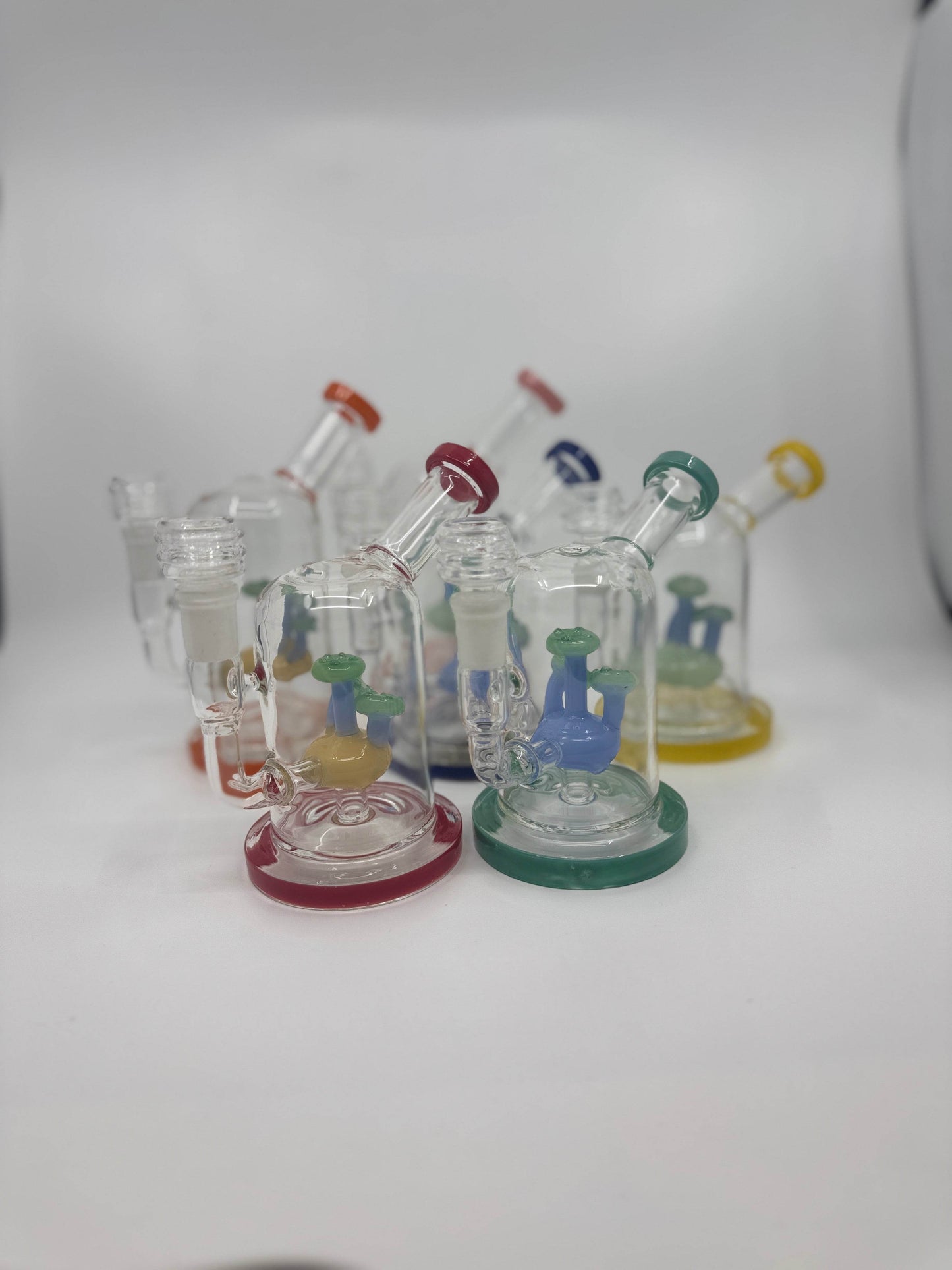 7” mushroom inserts side carb dab rig - WP246 - RK Quality Glass