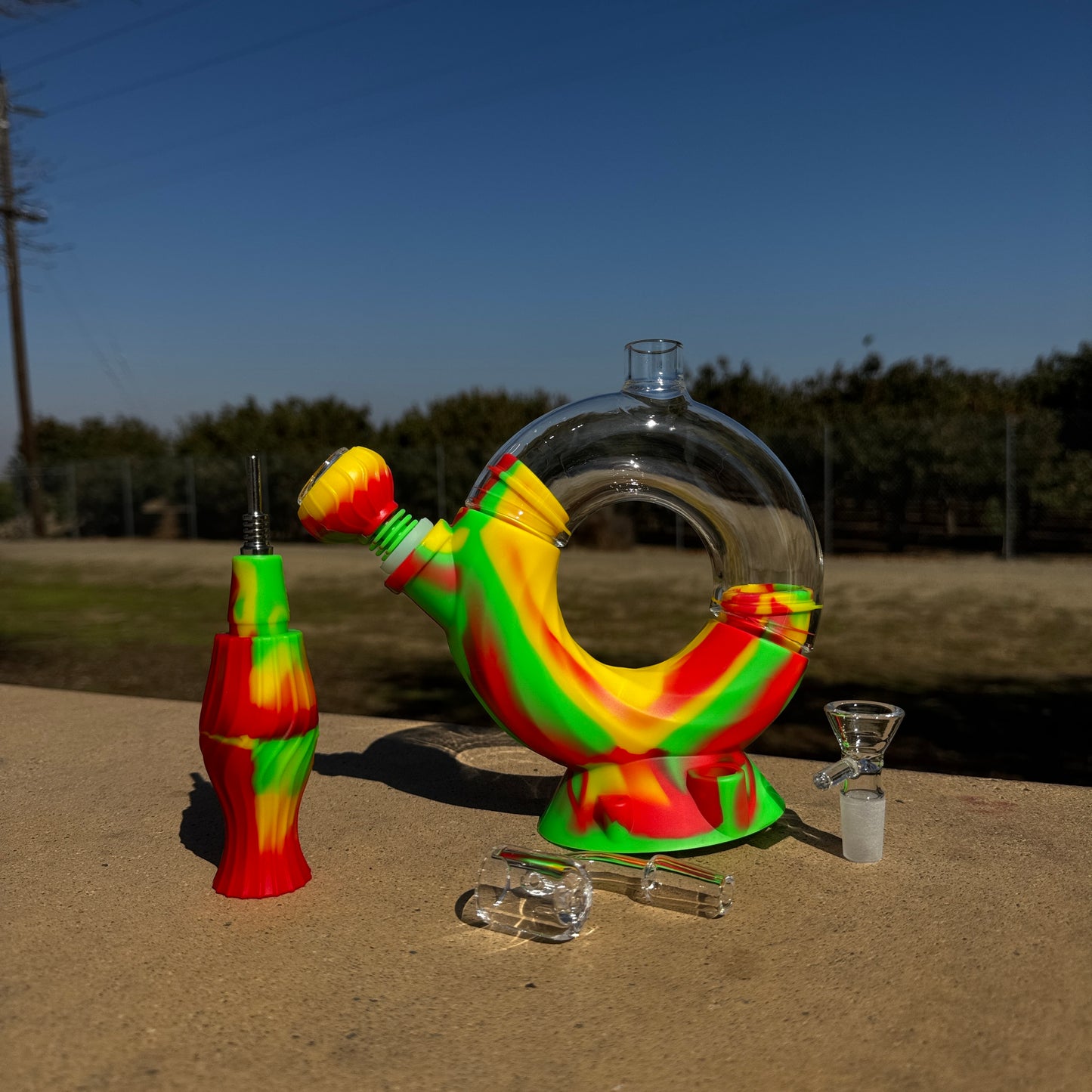 3 in 1 silicone water pipe