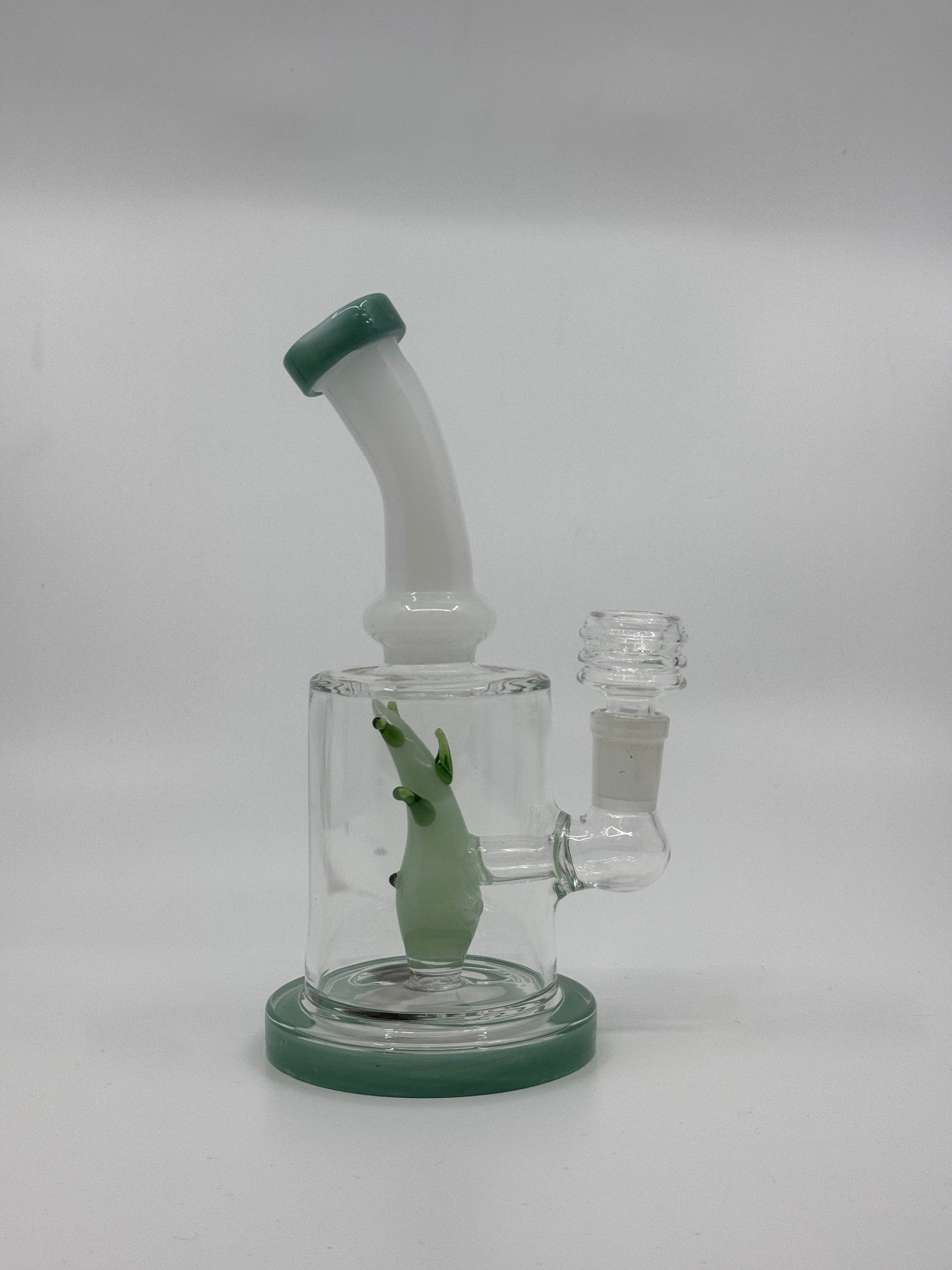 7” fish inserts bent dab rig - WP228 - RK Quality Glass
