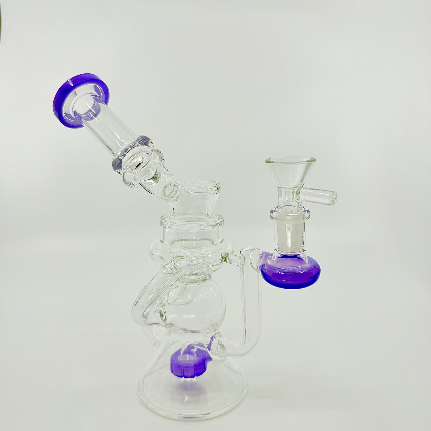 8" SIDE CARB RECYCLE DAB RIG - WP242 - RK Quality Glass