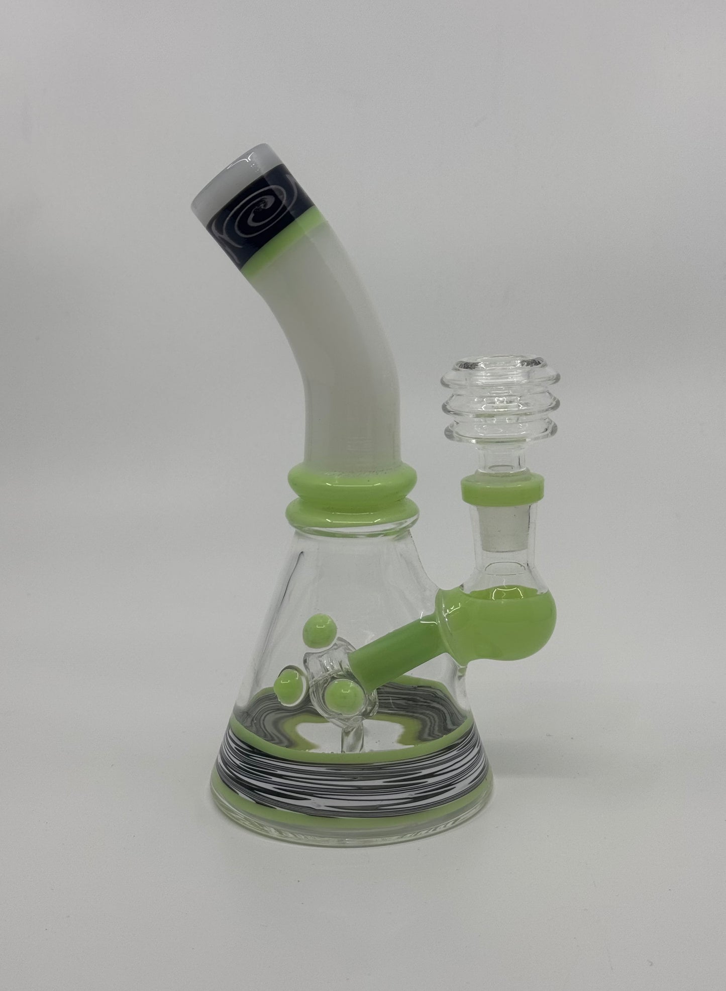 7" shower head bent neck color tube dab rig