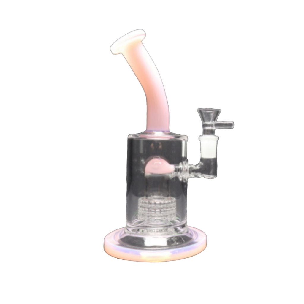 8" bent neck swiss shower head dab rig - WP124 - RK Quality Glass