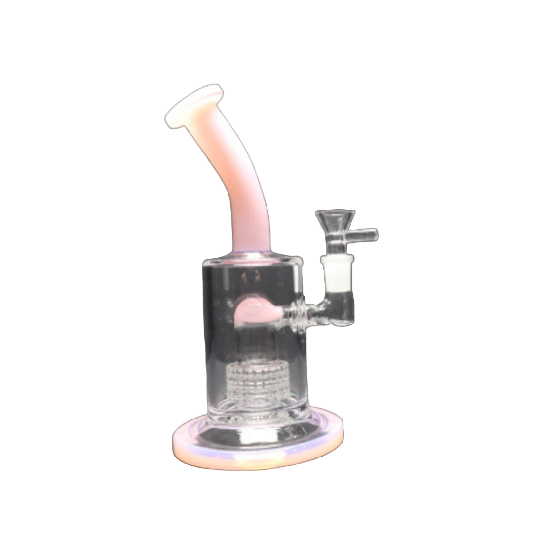 8" bent neck swiss shower head dab rig - WP124 - RK Quality Glass