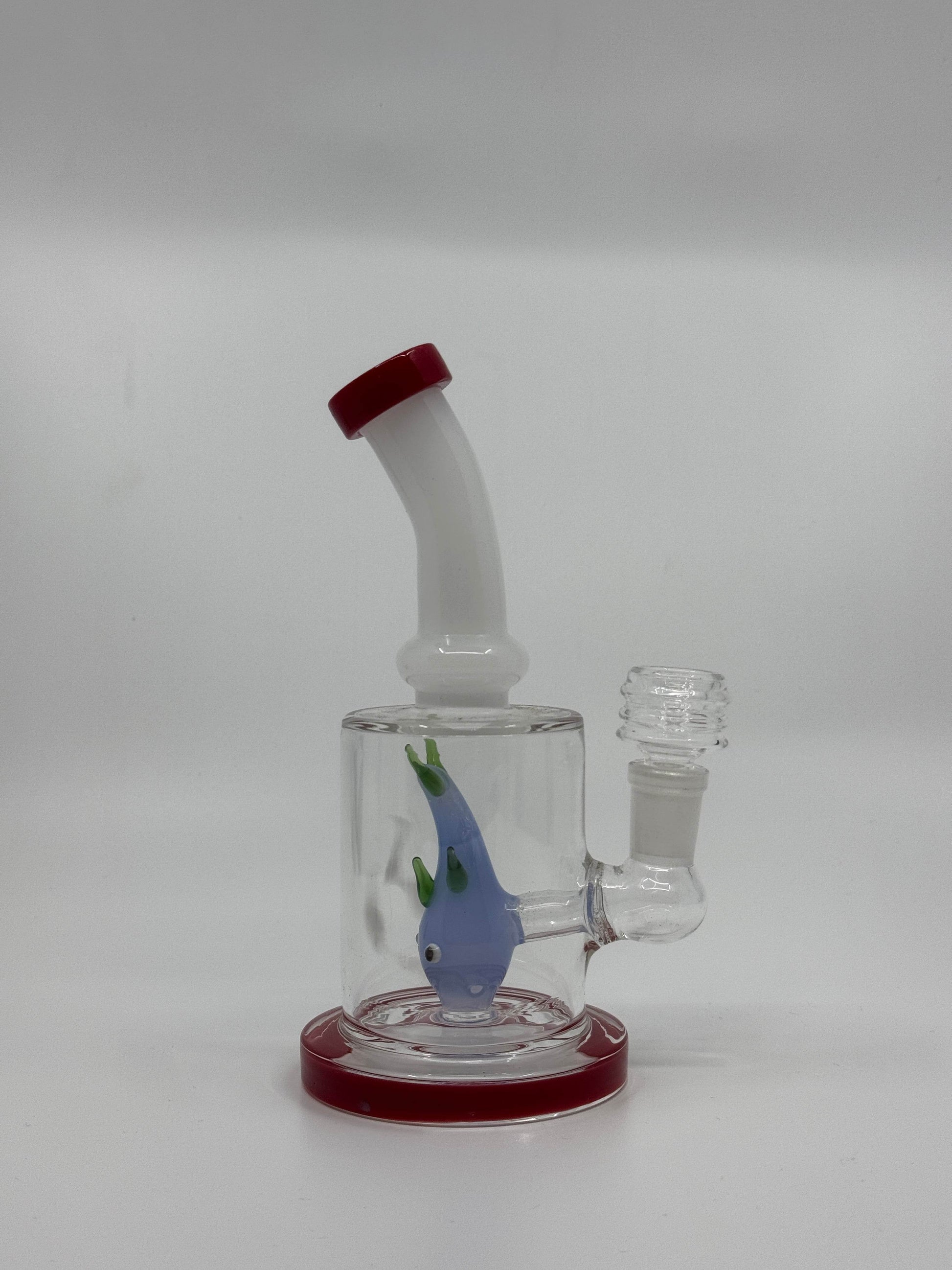 7” fish inserts bent dab rig - WP228 - RK Quality Glass