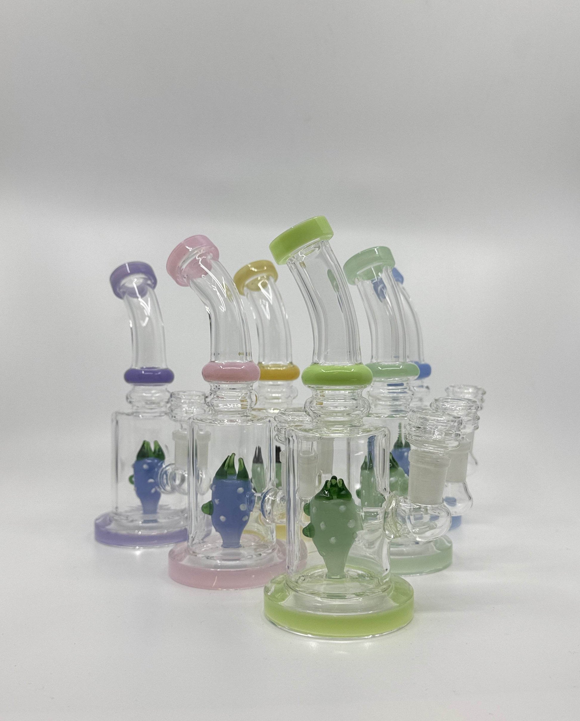 7” shower head bent dab rig - WP235 - RK Quality Glass