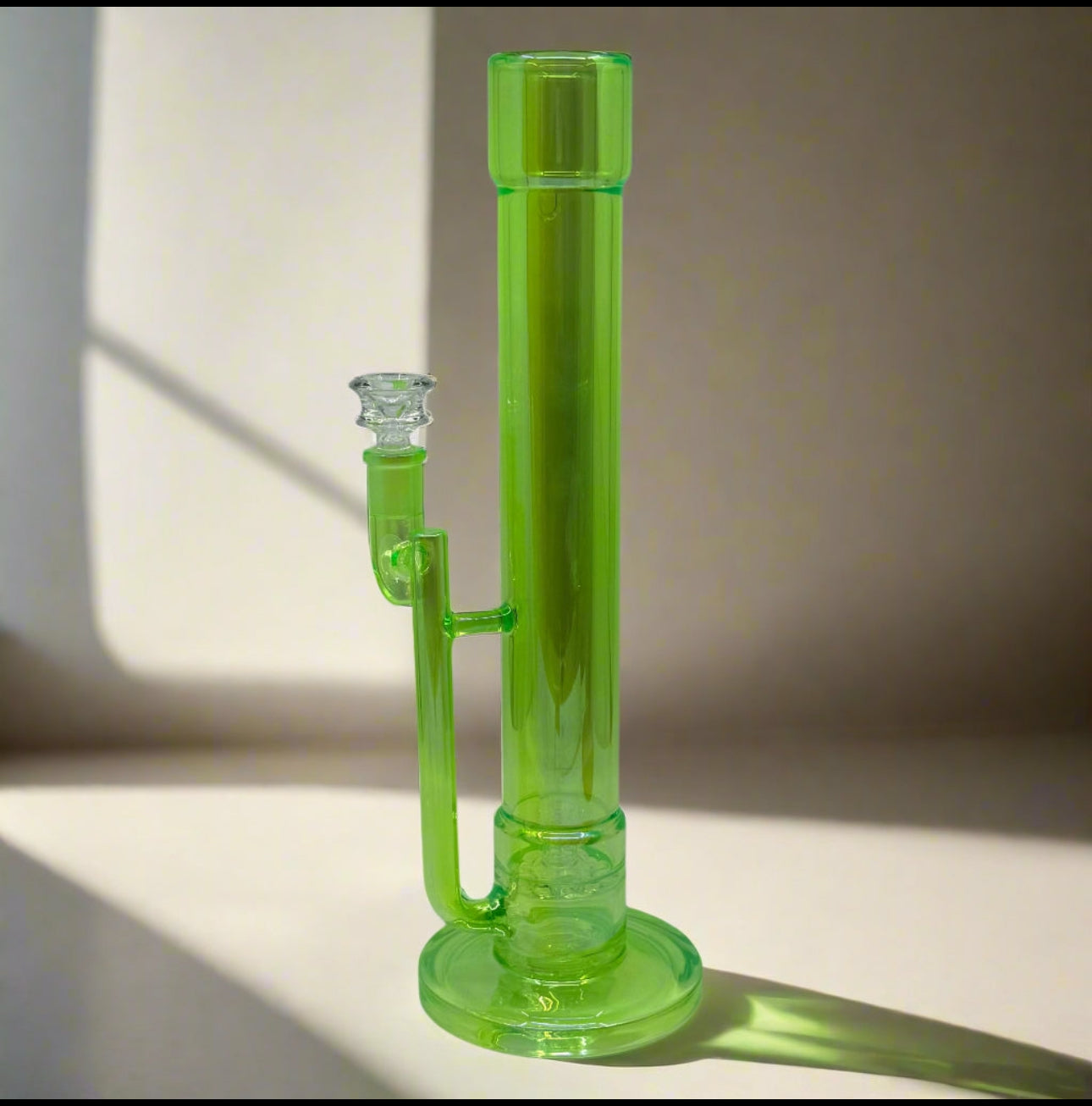 14" Metallic Double Tube In-line Straight Bong