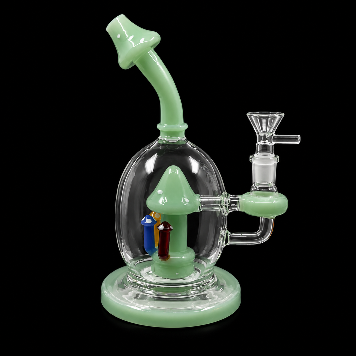 Bent Neck Mushroom Percolator Glass Dab Rig Wholesale RK Quality Glass