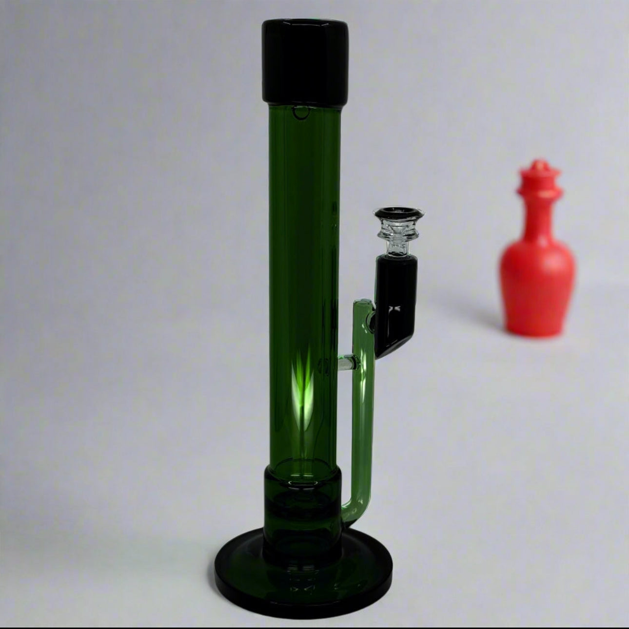 14" Metallic Double Tube In-line Straight Bong