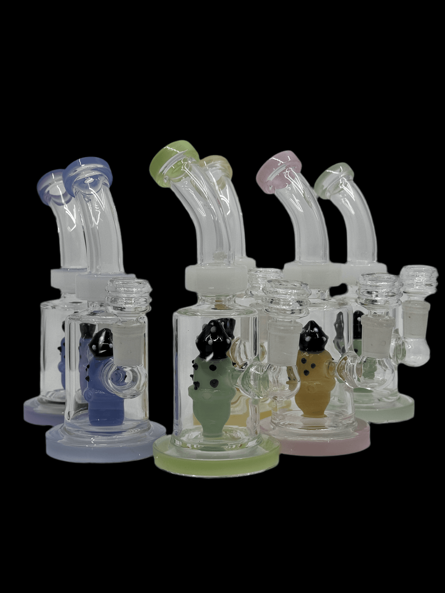 7” shower head bent dab rig - WP227 - RK Quality Glass