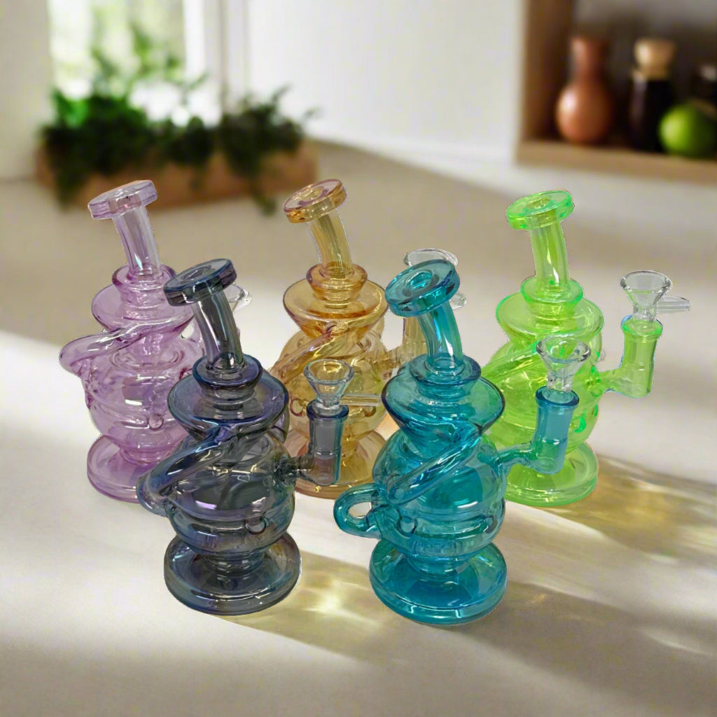8" Metalic Recycle Dab Rig - WP264 - RK Quality Glass