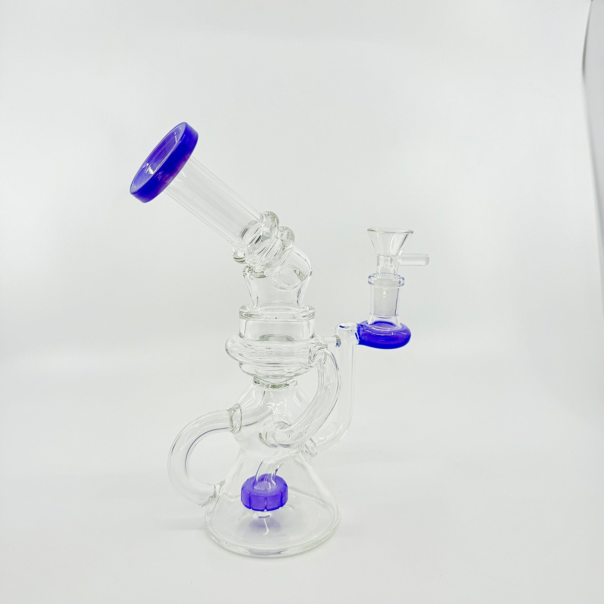 8" SIDE CARB RECYCLE DAB RIG - WP242 - RK Quality Glass