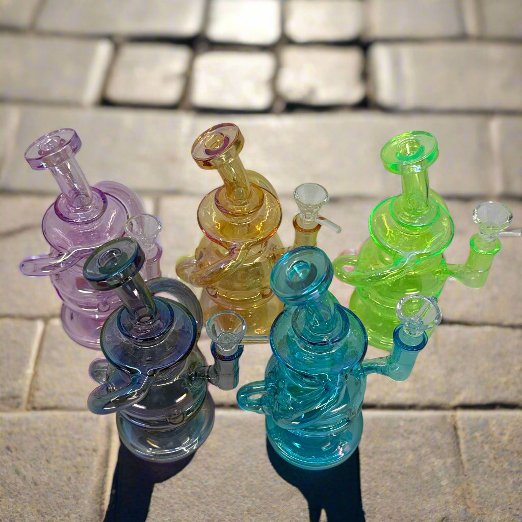 8" Metalic Recycle Dab Rig - WP264 - RK Quality Glass