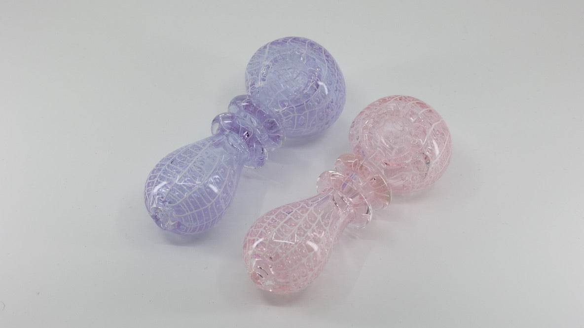 Double Rim color dot hand pipe - HP1014 - RK Quality Glass