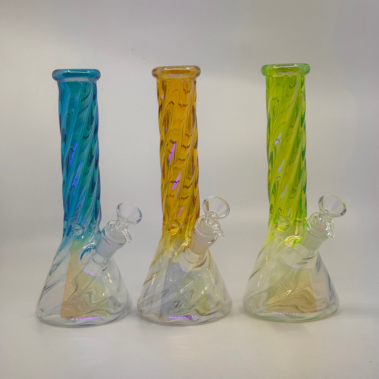 10” IRIDESCENT SWIRL BONG