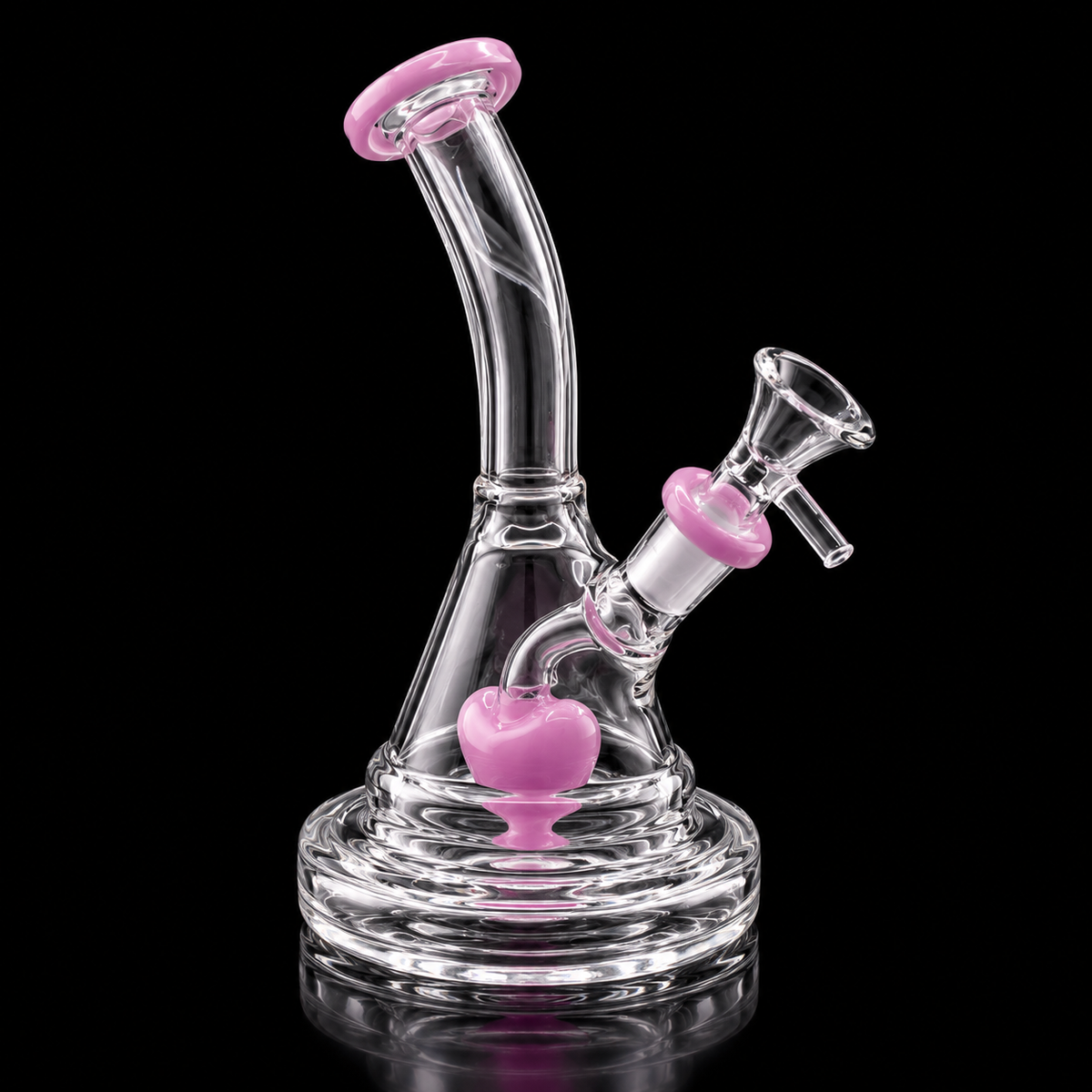 Heart Perc Bent Neck Glass Dab Rig Wholesale RK Quality Glass