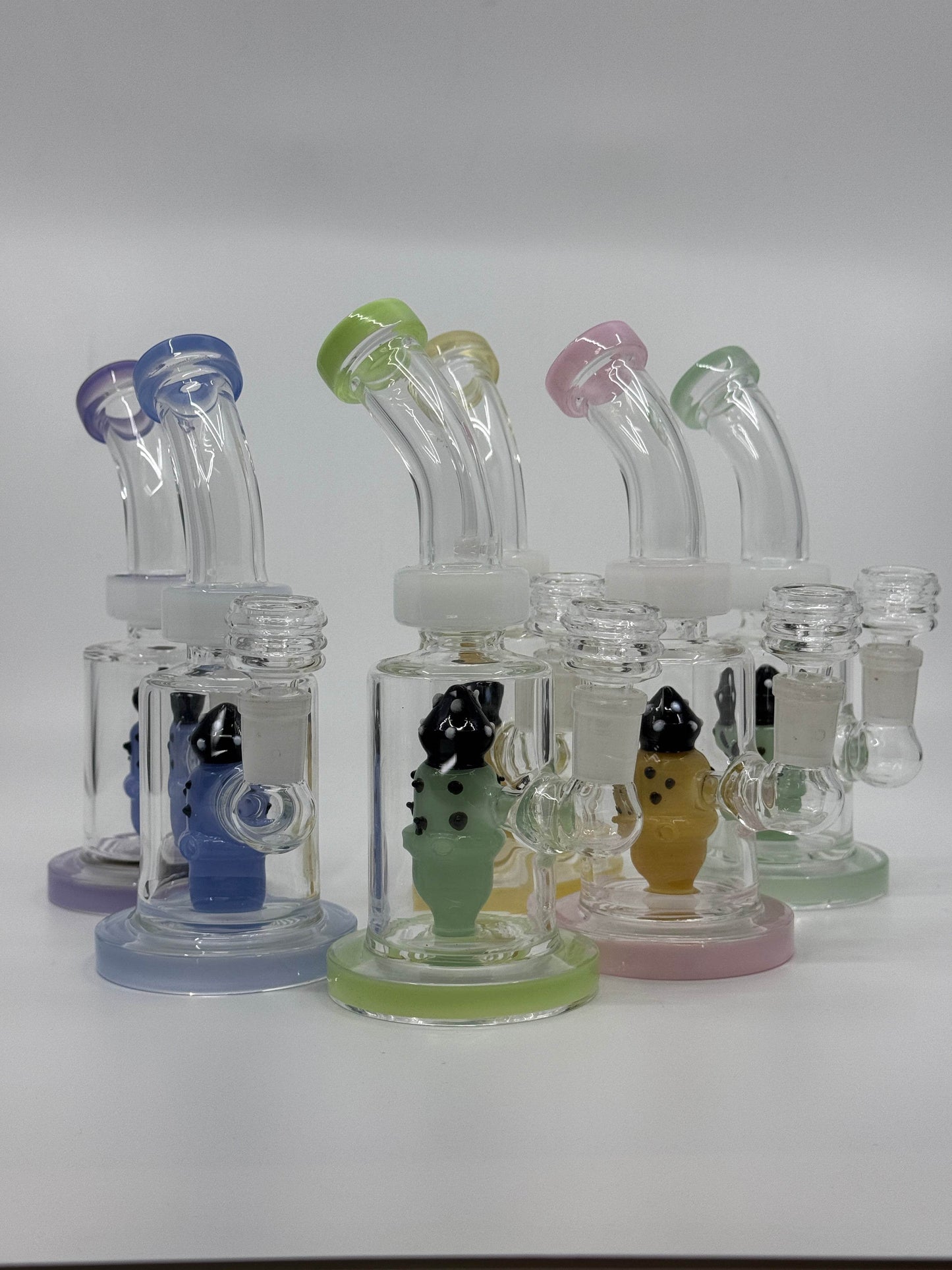 7” shower head bent dab rig - WP227 - RK Quality Glass