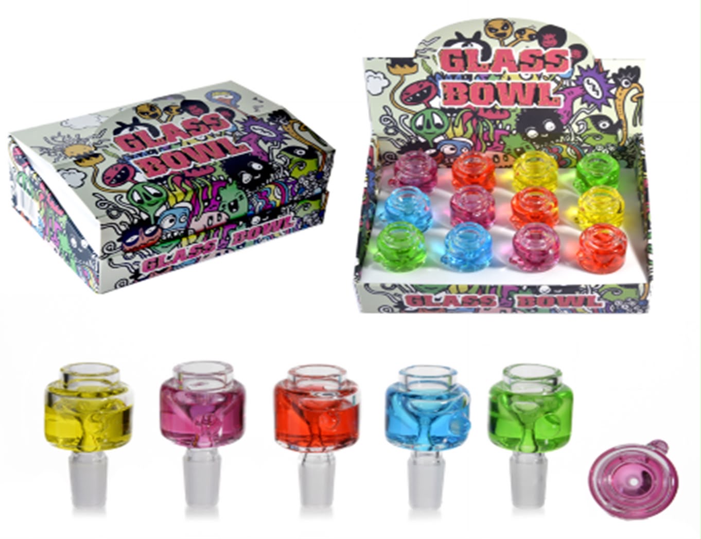 14MM MALE LIQUID BOWL 12PCS PER DISPLAY