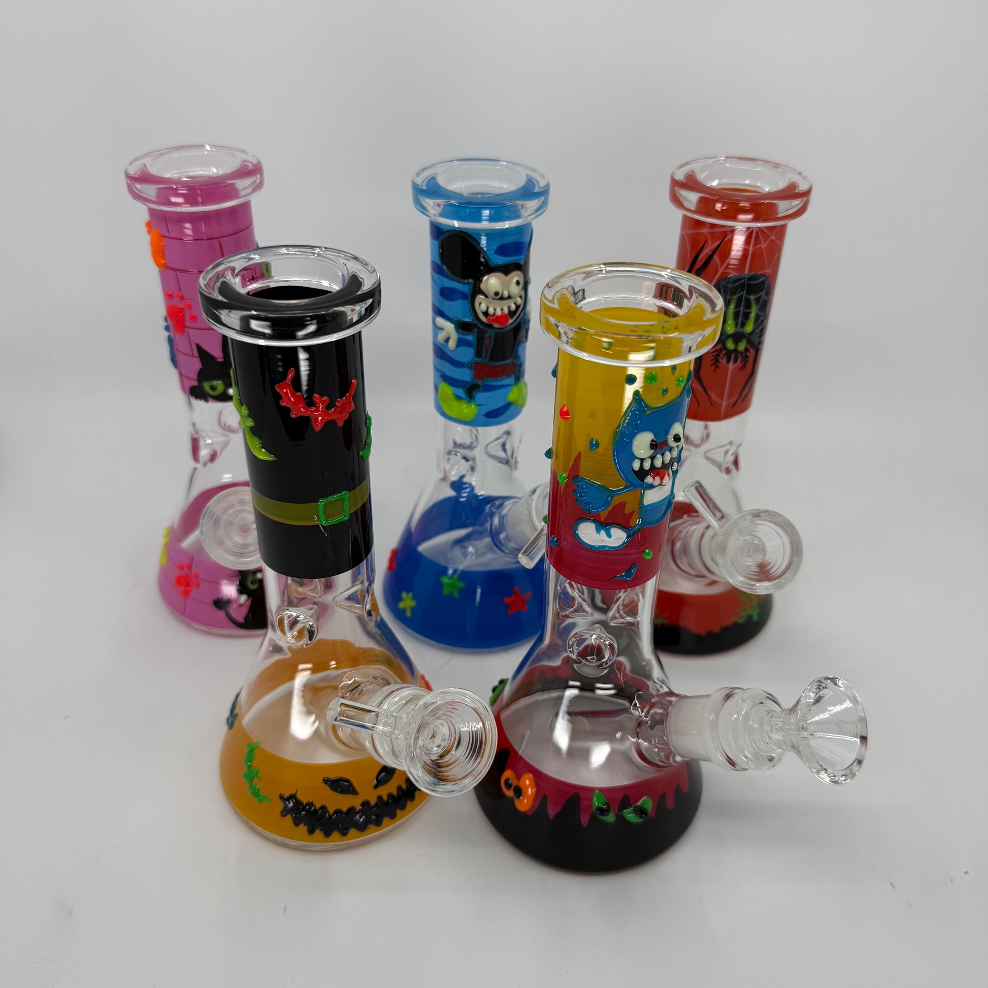 NEW 8" Glow In Dark Halloween Theme Becker Bong - with 3D ART - WP273 - RK Quality Glass