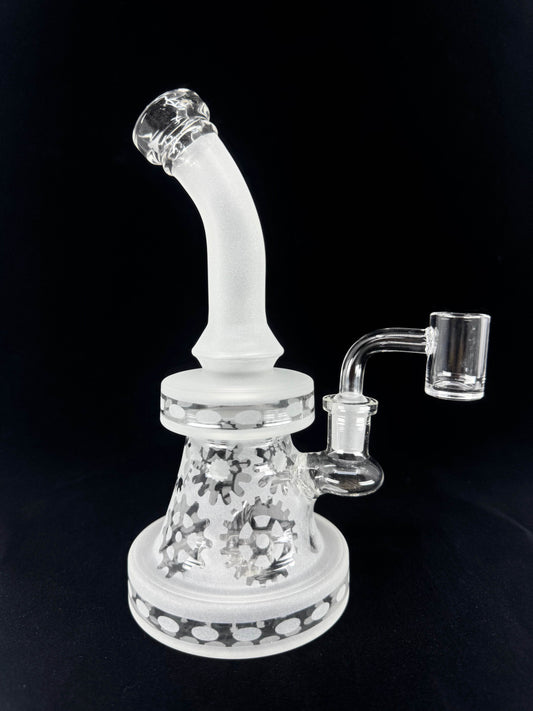 8” Frosted dab rig - WP157 - RK Quality Glass