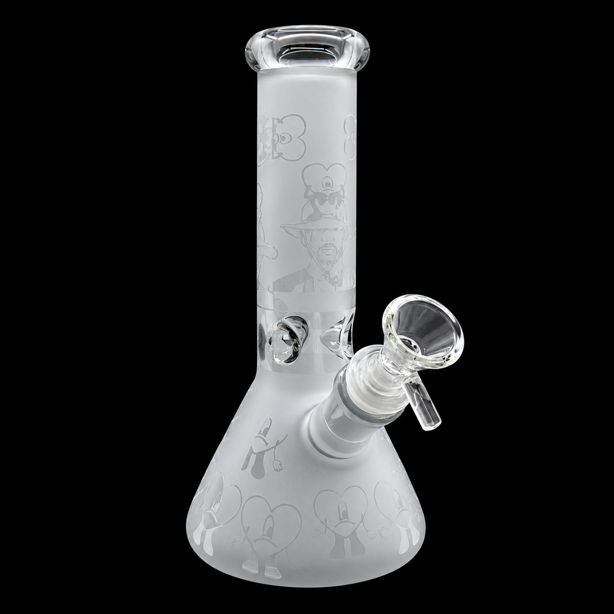 Frosted Pattern Glass Beaker Bong Wholesale RK Quality Glass