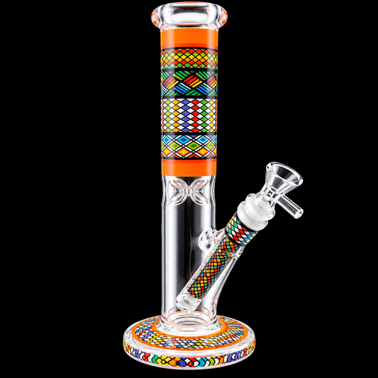 10 - Inch Rainbow Mosaic Straight Tube Bong