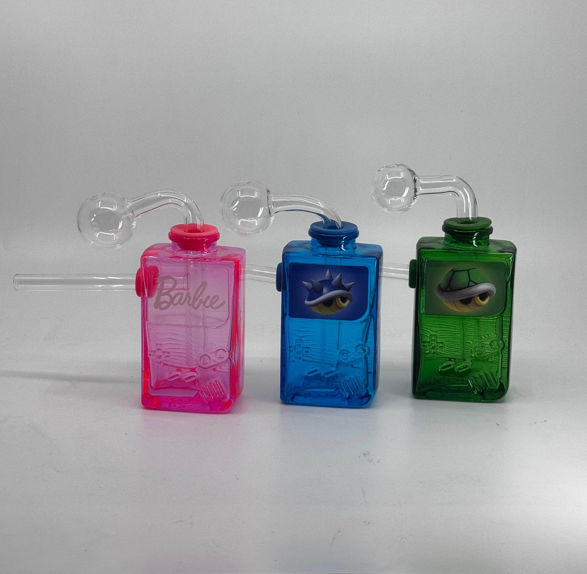 Square bottles color OB with different stickers - OB08 - RK Quality Glass