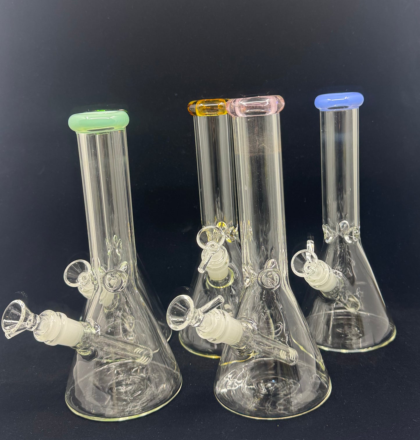 10” color mouth clear Becker bong - WP224 - RK Quality Glass