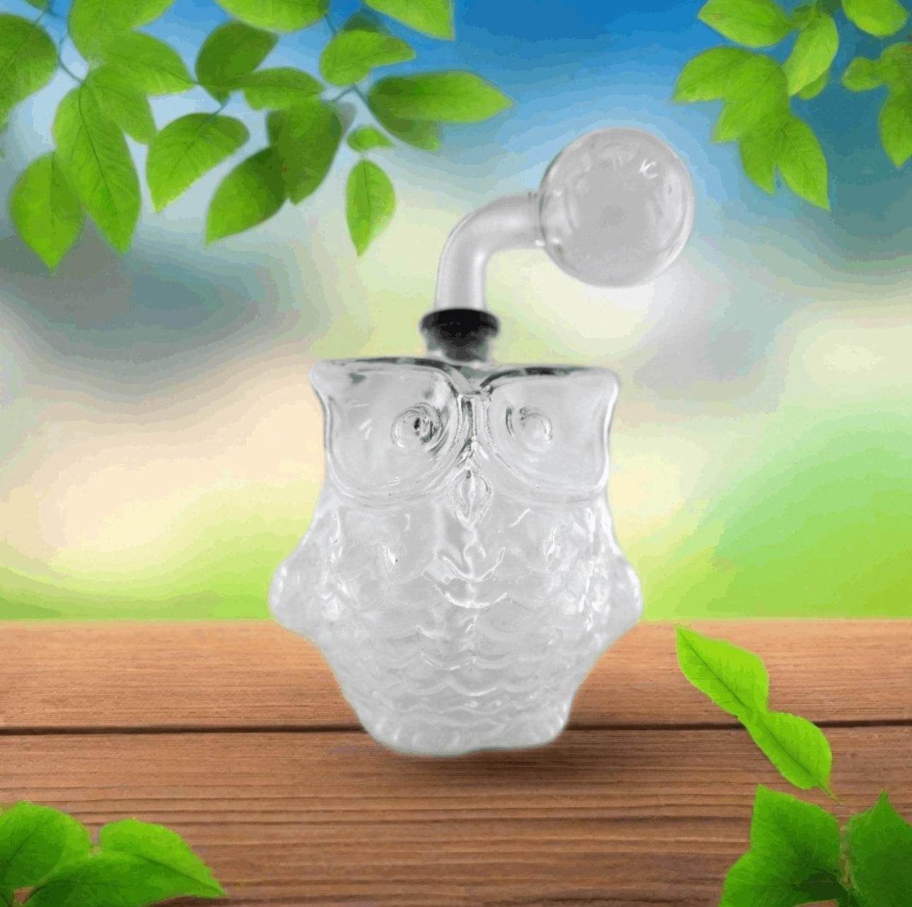 Owl face clear Oil burner - OB07 - RK Quality Glass