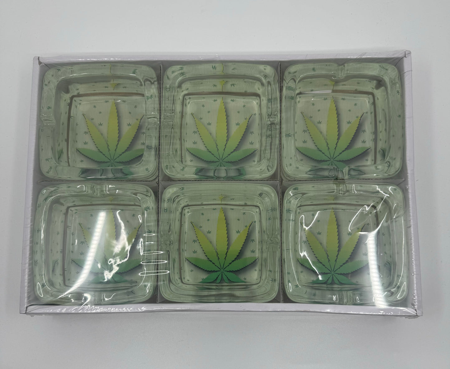 SQUARE GLASS ASHTRAY (6 COUNT ) RKQG 2043 - RK Quality Glass